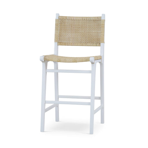 Bramble - Logan Teak Counter Stool in True White Finish w/ Rattan Natural Seat & Back - Set of 2 - 85194TRW-RNAT--- - GreatFurnitureDeal