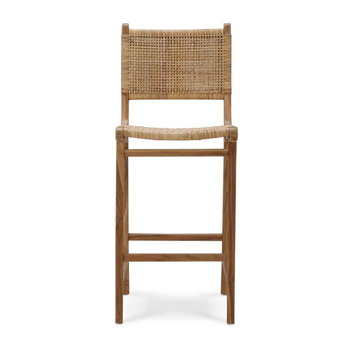 Bramble - Logan Barstool in Teak Natural Finish w/ Rattan Natural Seat & Back (Set of 2) - 85195TRN-RNAT---