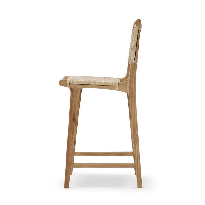 Bramble - Logan Barstool in Teak Natural Finish w/ Rattan Natural Seat & Back (Set of 2) - 85195TRN-RNAT--- - GreatFurnitureDeal