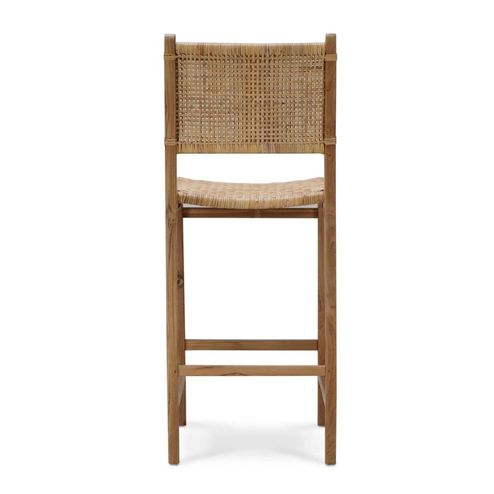 Bramble - Logan Barstool in Teak Natural Finish w/ Rattan Natural Seat & Back (Set of 2) - 85195TRN-RNAT---