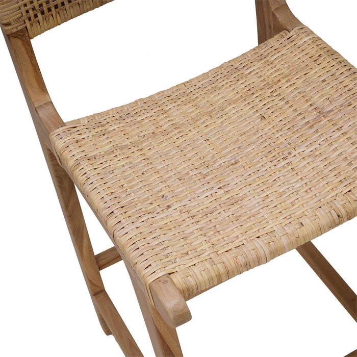 Bramble - Logan Barstool in Teak Natural Finish w/ Rattan Natural Seat & Back (Set of 2) - 85195TRN-RNAT---