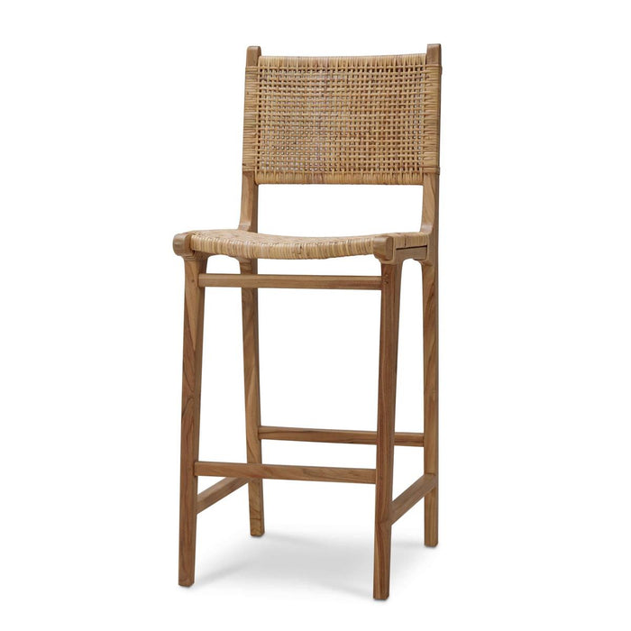 Bramble - Logan Barstool in Teak Natural Finish w/ Rattan Natural Seat & Back (Set of 2) - 85195TRN-RNAT---