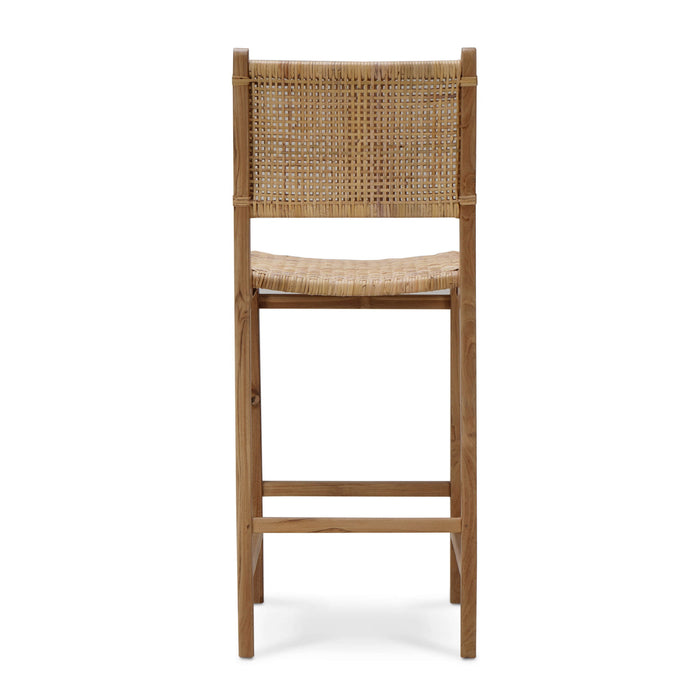 Bramble - Logan Barstool w/ Rattan in Teak Natural Finish w/ Rattan Natural Seat & Back - BR-85195TRN-RNAT--- - GreatFurnitureDeal