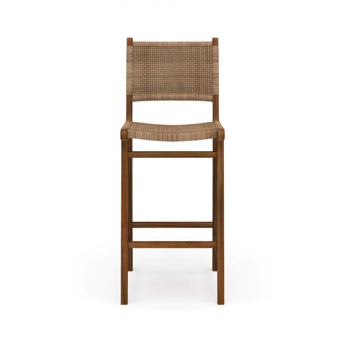 Bramble - Logan Barstool w/ Rattan in Teak (Set of 2) - BR-85195 - GreatFurnitureDeal