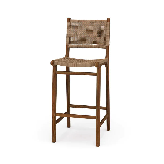 Bramble - Logan Barstool w/ Rattan in Teak (Set of 2) - BR-85195 - GreatFurnitureDeal