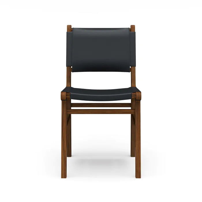 Bramble - Logan Dining Chair w/ Leather in Teak (Set of 2) - BR-85196 - GreatFurnitureDeal