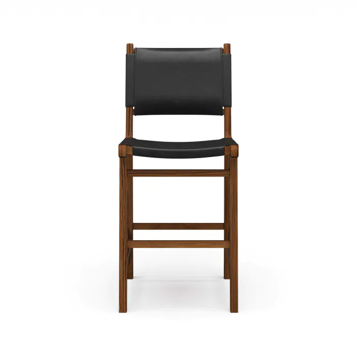 Bramble - Logan Counter Stool w/ Leather in Teak (Set of 2) - BR-85207 - GreatFurnitureDeal