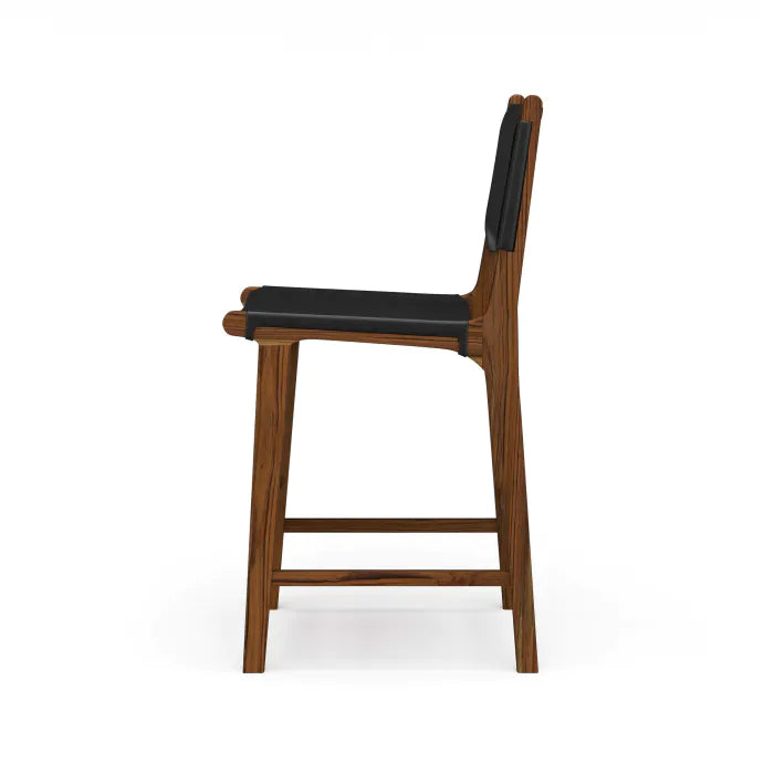 Bramble - Logan Counter Stool w/ Leather in Teak (Set of 2) - BR-85207 - GreatFurnitureDeal