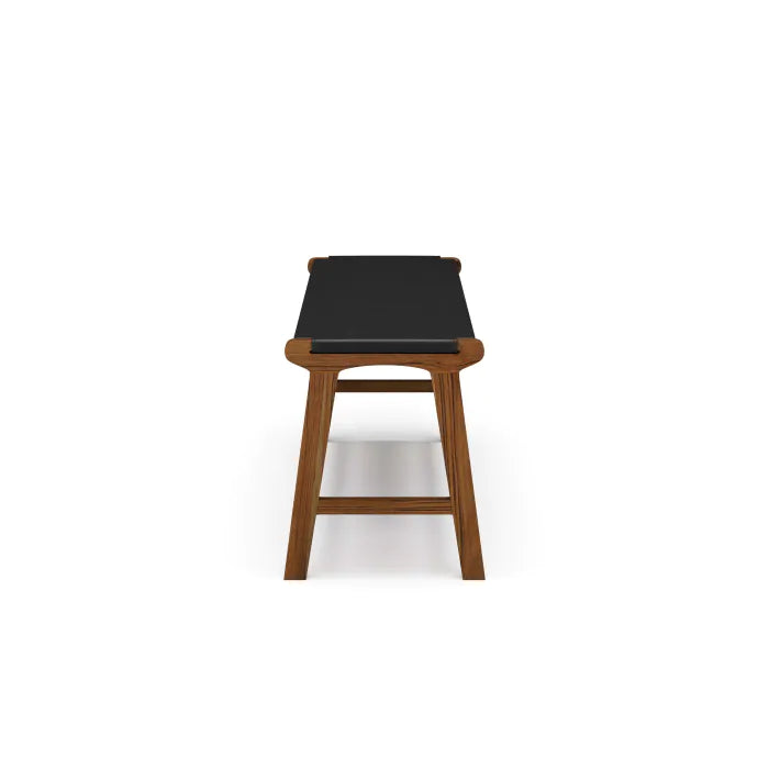 Bramble - Logan Bench w/ Leather in Teak - BR-85209 - GreatFurnitureDeal