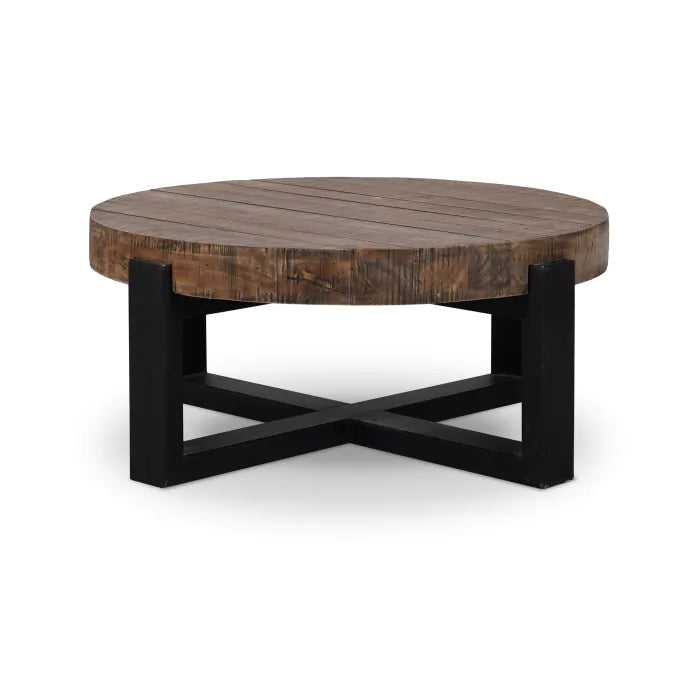 Bramble - Tuscan Round Coffee Table w/ Metal in Teak - BR-85228 - GreatFurnitureDeal