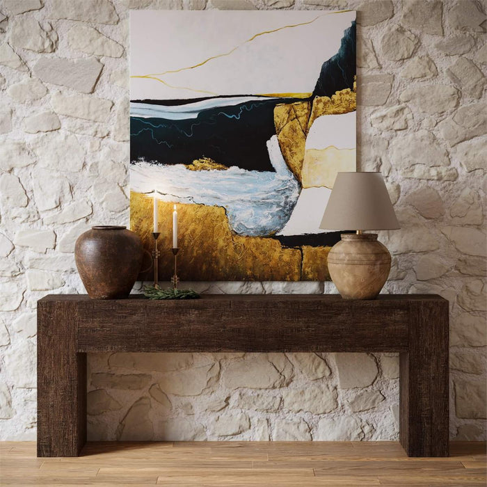 Bramble - Tuscan Teak Console in Tuscan Brown w/ Weathered Teak Distress - 85229TSB----TWD
