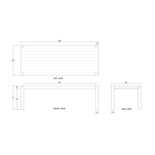 Bramble - Tuscan Dining Table 102'' in Teak - BR-85230 - GreatFurnitureDeal