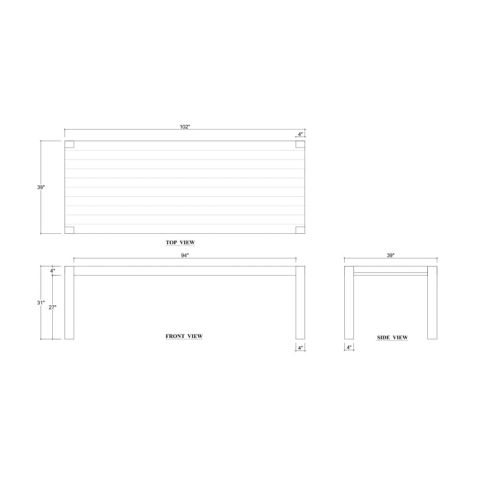 Bramble - Tuscan Dining Table 102'' in Teak - BR-85230 - GreatFurnitureDeal