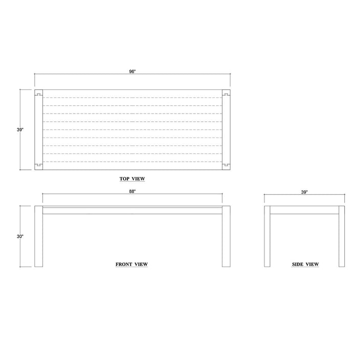 Bramble - Tuscan Dining Table 96'' - Teak - BR-85245 - GreatFurnitureDeal