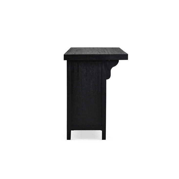 Bramble - Tuscan Rustic Distressed Bar w/ 3 Drawers & Wine Racks - Teak - BR-85252