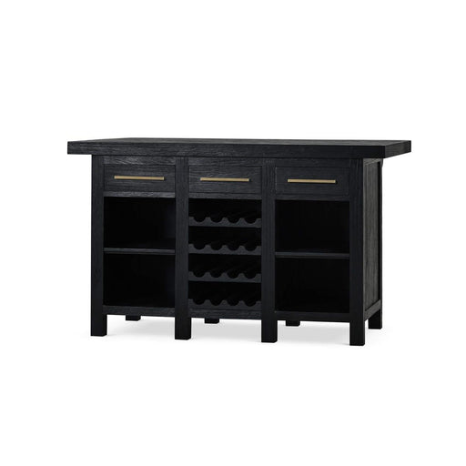 Bramble - Tuscan Rustic Distressed Bar w/ 3 Drawers & Wine Racks - Teak - BR-85252 - GreatFurnitureDeal