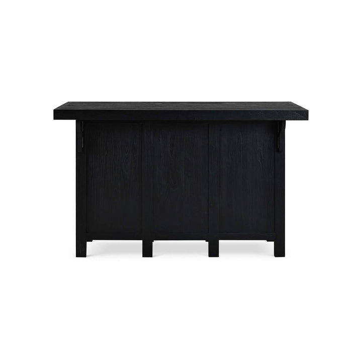 Bramble - Tuscan Rustic Distressed Bar w/ 3 Drawers & Wine Racks - Teak - BR-85252
