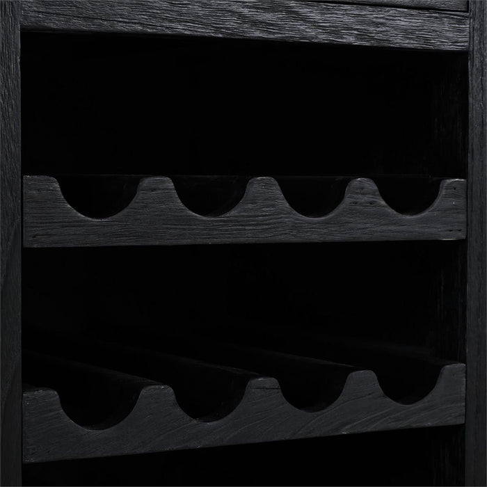 Bramble - Tuscan Rustic Distressed Bar w/ 3 Drawers & Wine Racks - Teak - BR-85252