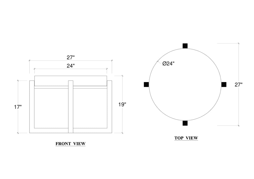 Bramble - Tuscan Round End Table w/ Metal Base 27'' - BR-85257 - GreatFurnitureDeal
