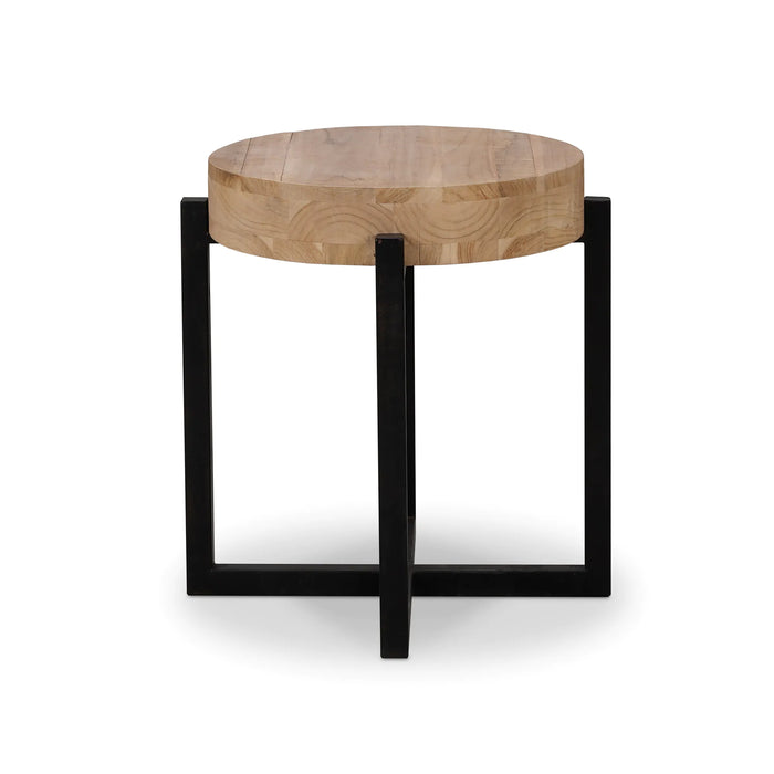 Bramble - Tuscan Round End Table w/ Metal Base 22'' - BR-85258 - GreatFurnitureDeal