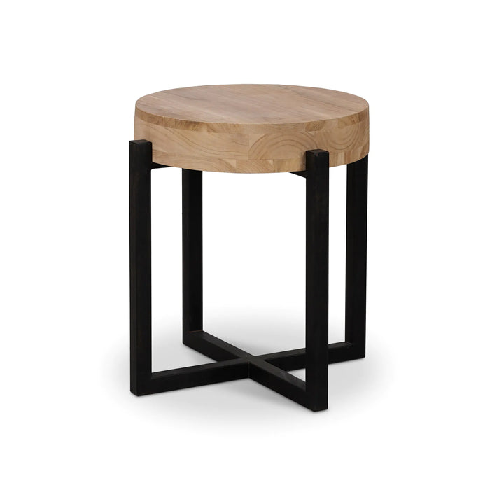 Bramble - Tuscan Round End Table w/ Metal Base 22'' - BR-85258 - GreatFurnitureDeal