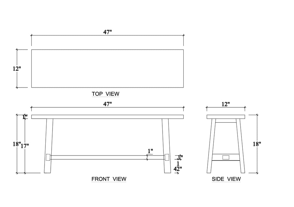 Bramble - Rustic Reclaimed Teak Bench - 85267------ - GreatFurnitureDeal