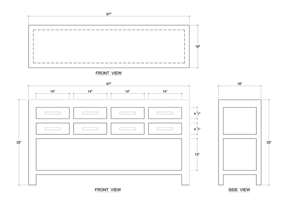 Bramble - Tuscan Teak Console Table w/ 8 Drawers - BR-85271 - GreatFurnitureDeal