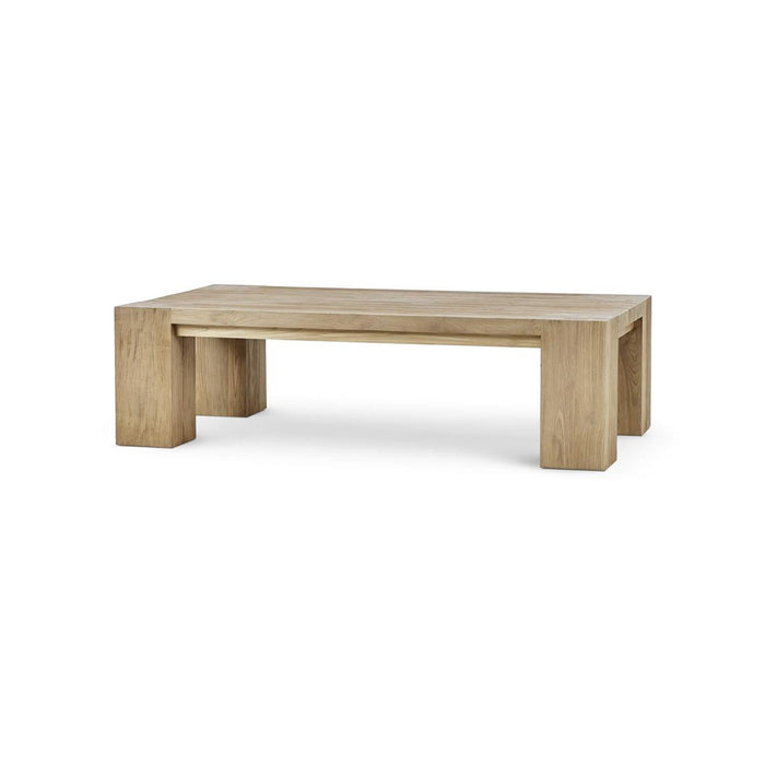 Bramble - Tuscan Rustic Distressed Rectangular Coffee Table - Teak - BR-85289