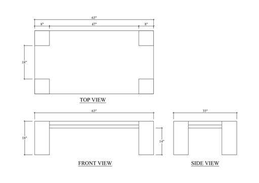 Bramble - Tuscan Rustic Distressed Teak Coffee Table in Teak Natural w/ Weathered Teak Distressing - 85289TNT----- - GreatFurnitureDeal
