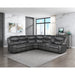 Homelegance - Fargo 3-Piece Power Reclining Sectional with Right Console in Dark Gray - 8528DG*SCPW - GreatFurnitureDeal