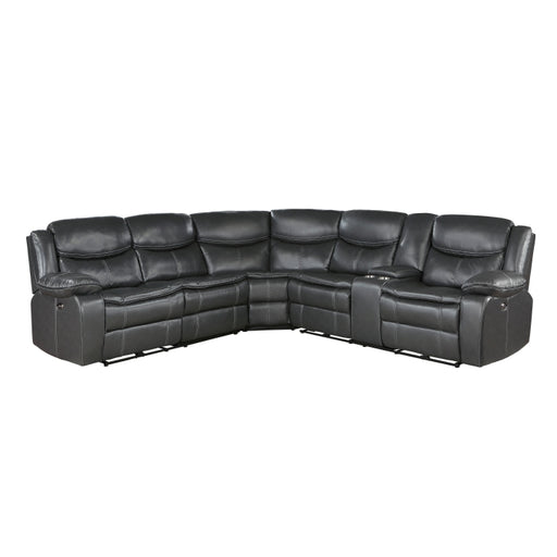 Homelegance - Fargo 3-Piece Power Reclining Sectional with Right Console in Dark Gray - 8528DG*SCPW - GreatFurnitureDeal