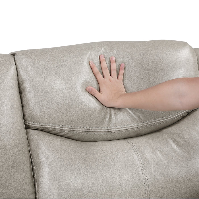 Homelegance - Fargo 3 Piece Power Reclining Sectional with Right Console in Silver Gray - 8528TP*SCPW - GreatFurnitureDeal