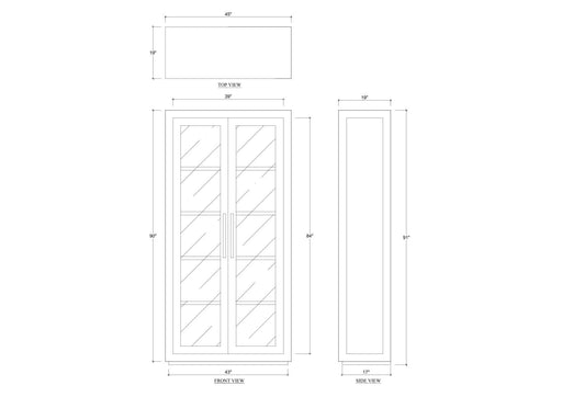 Bramble - Tuscan Rustic Distressed Teak Display Cabinet in Teak Natural w/ Weathered Teak Distressing - 85291TNT----- - GreatFurnitureDeal