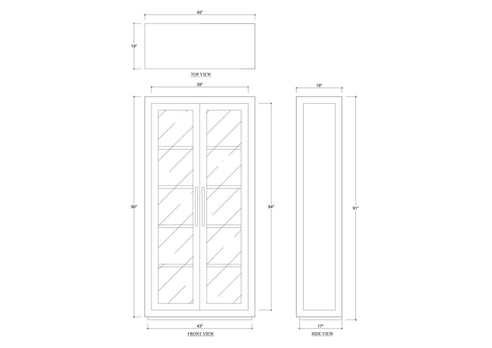 Bramble - Tuscan Rustic Distressed Teak Display Cabinet in Teak Natural w/ Weathered Teak Distressing - 85291TNT----- - GreatFurnitureDeal