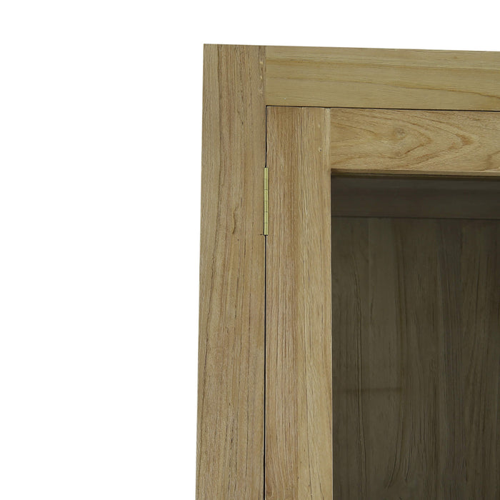 Bramble - Tuscan Rustic Distressed Teak Display Cabinet in Teak Natural w/ Weathered Teak Distressing - 85291TNT----- - GreatFurnitureDeal