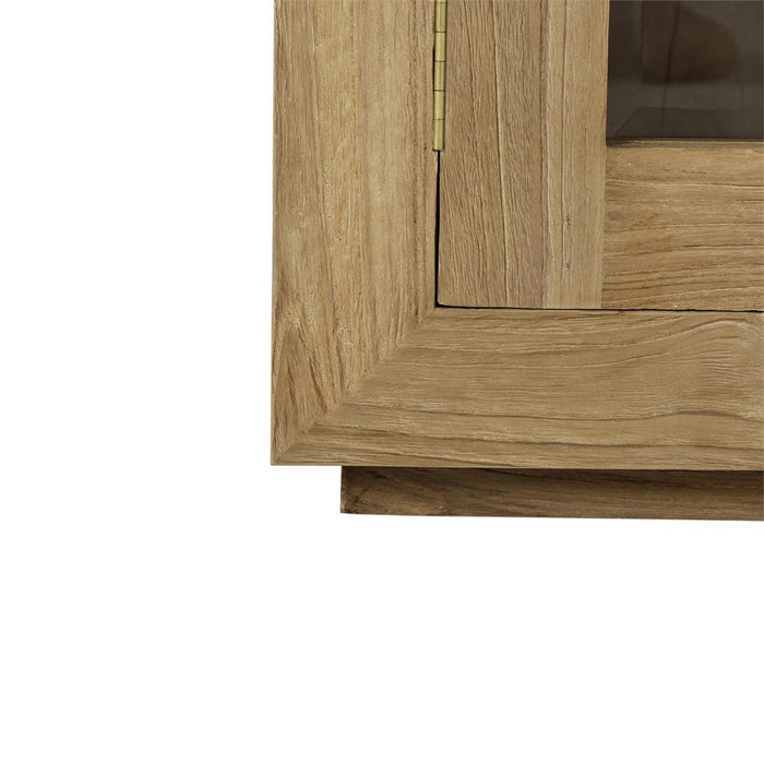 Bramble - Tuscan Rustic Distressed 4 Glass Door Sideboard - Teak - BR-85293