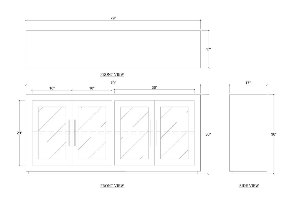 Bramble - Tuscan Rustic Distressed Teak 4 Door Sideboard in Teak Natural w/ Weathered Teak Distressing - 85293TNT----- - GreatFurnitureDeal
