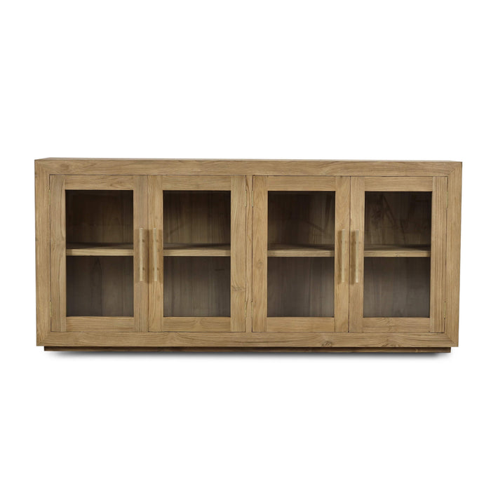 Bramble - Tuscan Rustic Distressed Teak 4 Door Sideboard in Teak Natural w/ Weathered Teak Distressing - 85293TNT----- - GreatFurnitureDeal