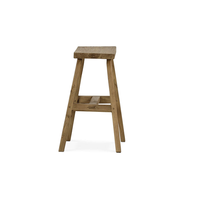 Bramble - Tuscan Rustic Distressed Teak Stool in Teak Natural w/ Weathered Teak Distressing - 85295TNT----- - GreatFurnitureDeal