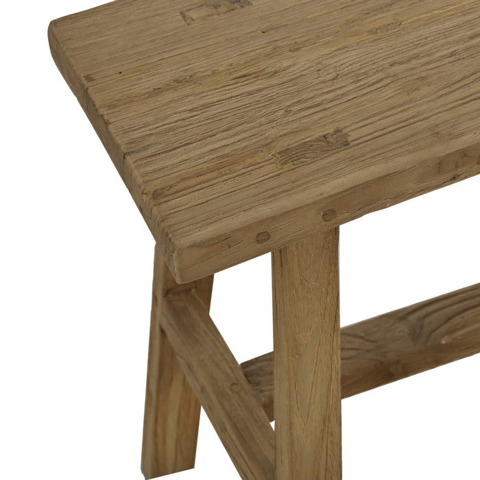 Bramble - Tuscan Rustic Distressed Teak Stool in Teak Natural w/ Weathered Teak Distressing - 85295TNT----- - GreatFurnitureDeal