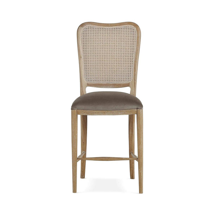 Bramble - Laurna Counter Stool w/ Upholstered Seat & Rattan Back - Teak - BR-85297 - GreatFurnitureDeal