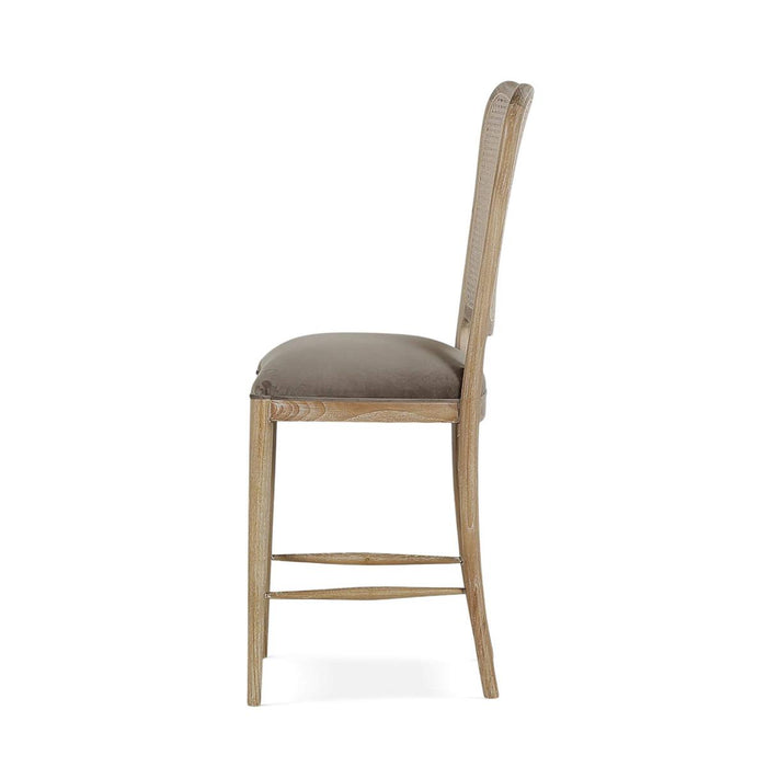 Bramble - Laurna Counter Stool w/ Upholstered Seat & Rattan Back - Teak - BR-85297 - GreatFurnitureDeal