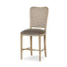 Bramble - Laurna Counter Stool w/ Upholstered Seat & Rattan Back - Teak - BR-85297 - GreatFurnitureDeal