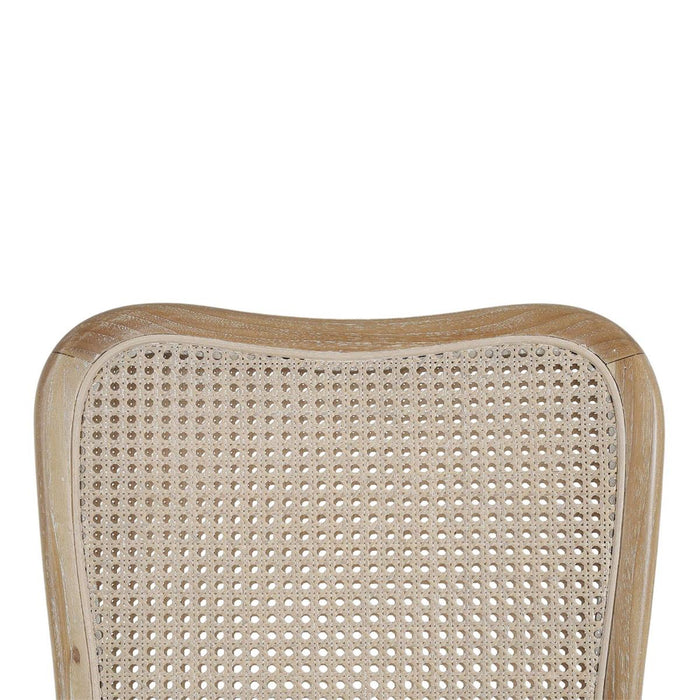 Bramble - Laurna Counter Stool w/ Upholstered Seat & Rattan Back - Teak - BR-85297 - GreatFurnitureDeal