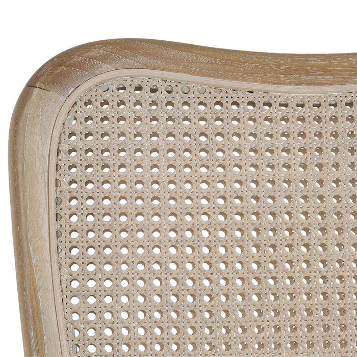Bramble - Laurna Counter Stool w/ Upholstered Seat & Rattan Back - Teak - BR-85297 - GreatFurnitureDeal