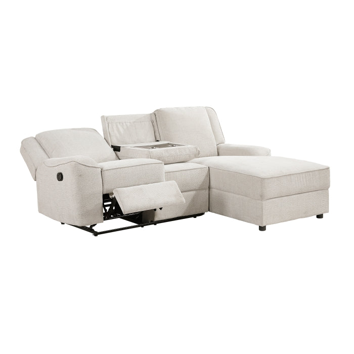 Homelegance - Monterey Reclining Sectional with Right Chaise in Beige - 8530BE*SC - GreatFurnitureDeal