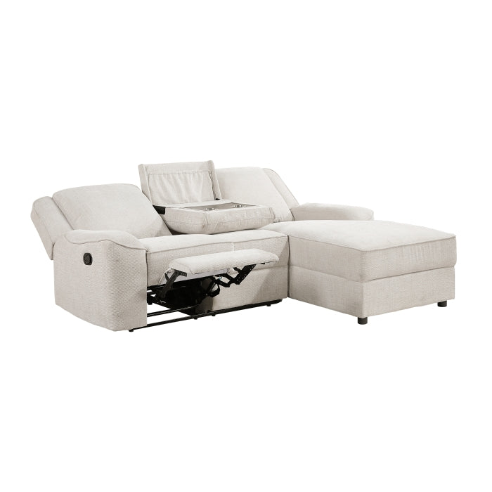 Homelegance - Monterey Reclining Sectional with Right Chaise in Beige - 8530BE*SC - GreatFurnitureDeal