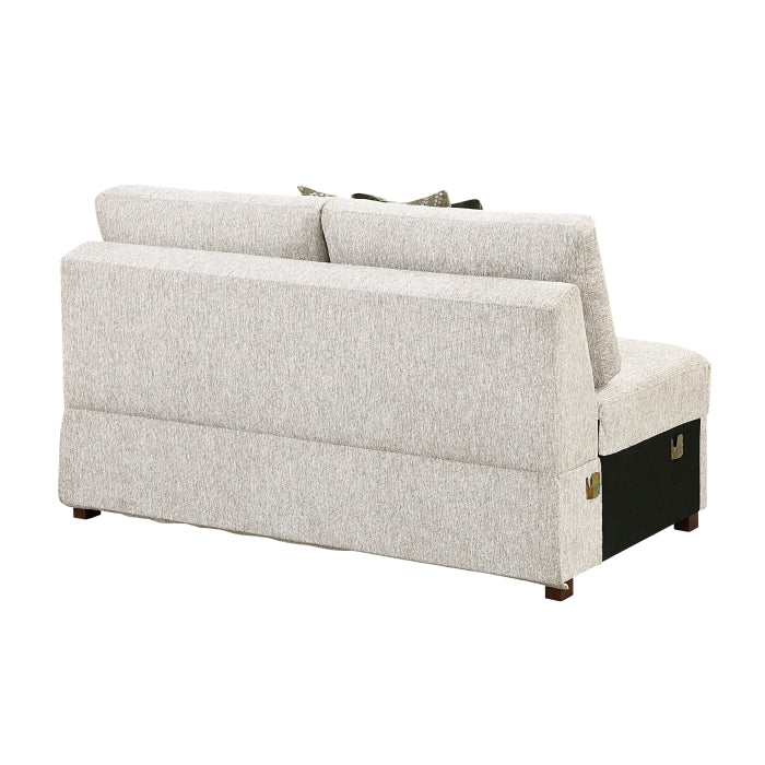 Homelegance - Isla 4 Piece Sectional with Pull-out Bed and Ottoman in Sage Sand - 8548*52ACLCR2AAOT - GreatFurnitureDeal