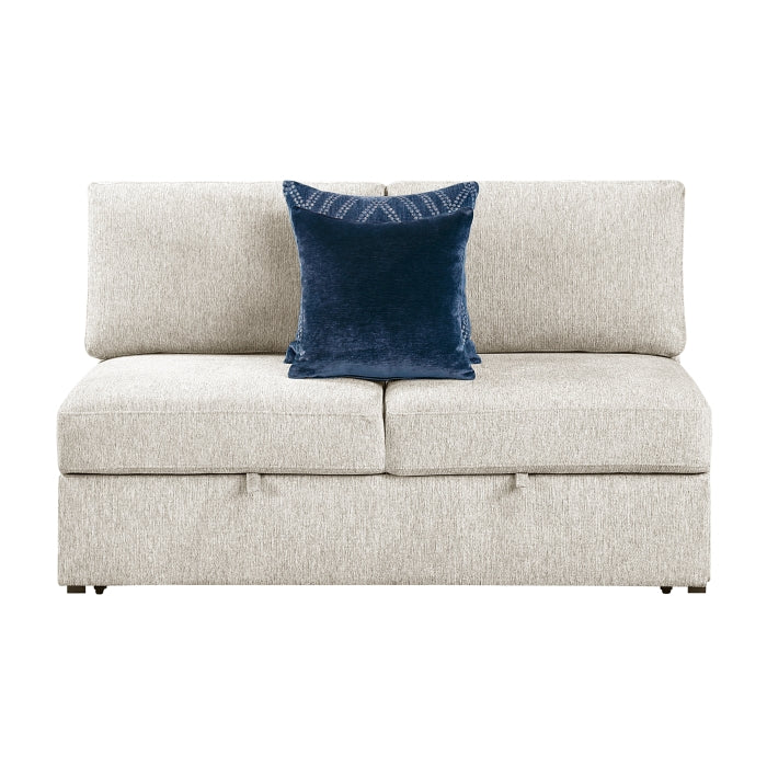 Homelegance - Isla 3 Piece Sectional with Pull-out Bed in Beige - 8548BE*42ACLCR2AA - GreatFurnitureDeal