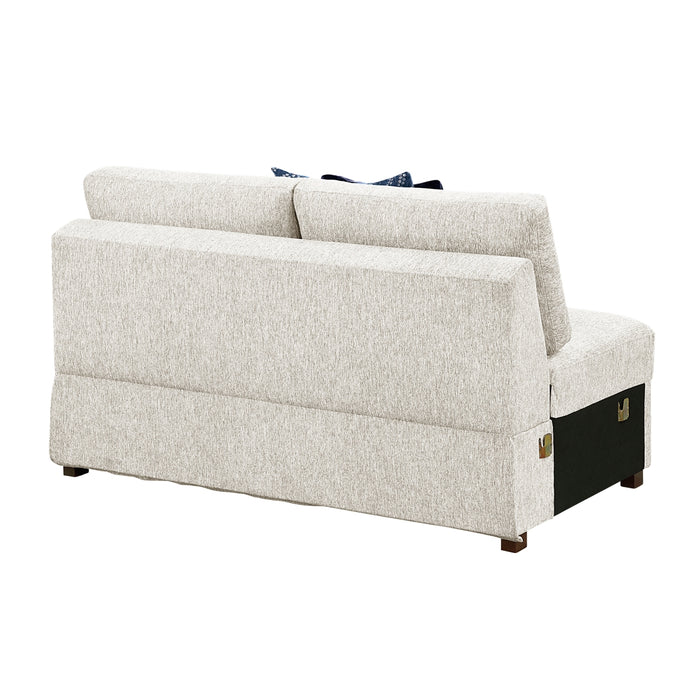 Homelegance - Isla 4 Piece Sectional with Pull-out Bed and Ottoman in Beige - 8548BE*52ACLCR2AAOT - GreatFurnitureDeal